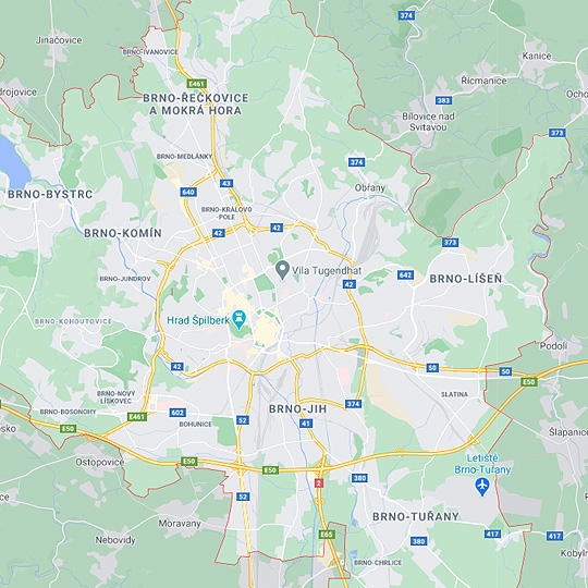 Brno, zdroj: Mapy Google